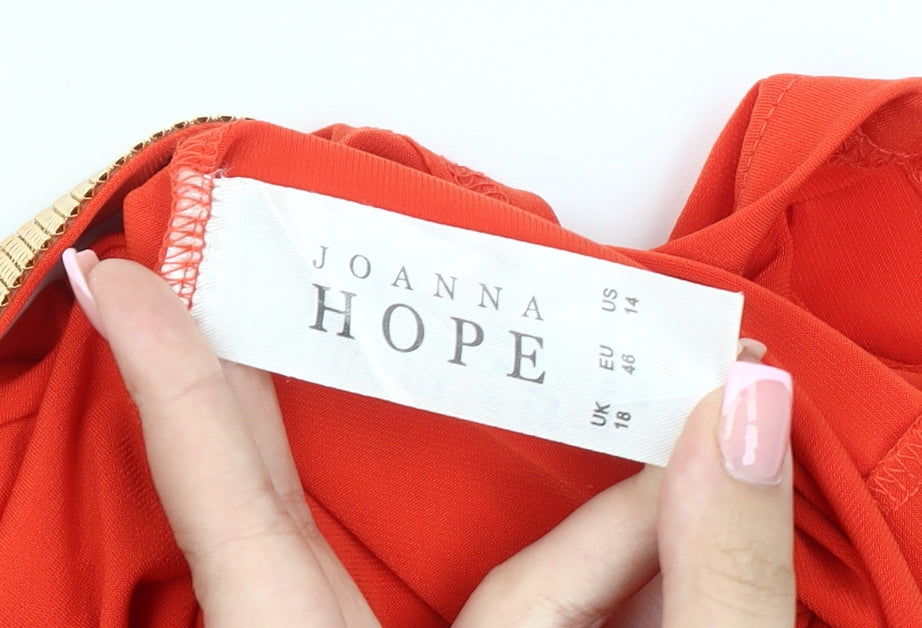 Womens UK Size 18 Joanna Hope Orange Basic T-Shirt