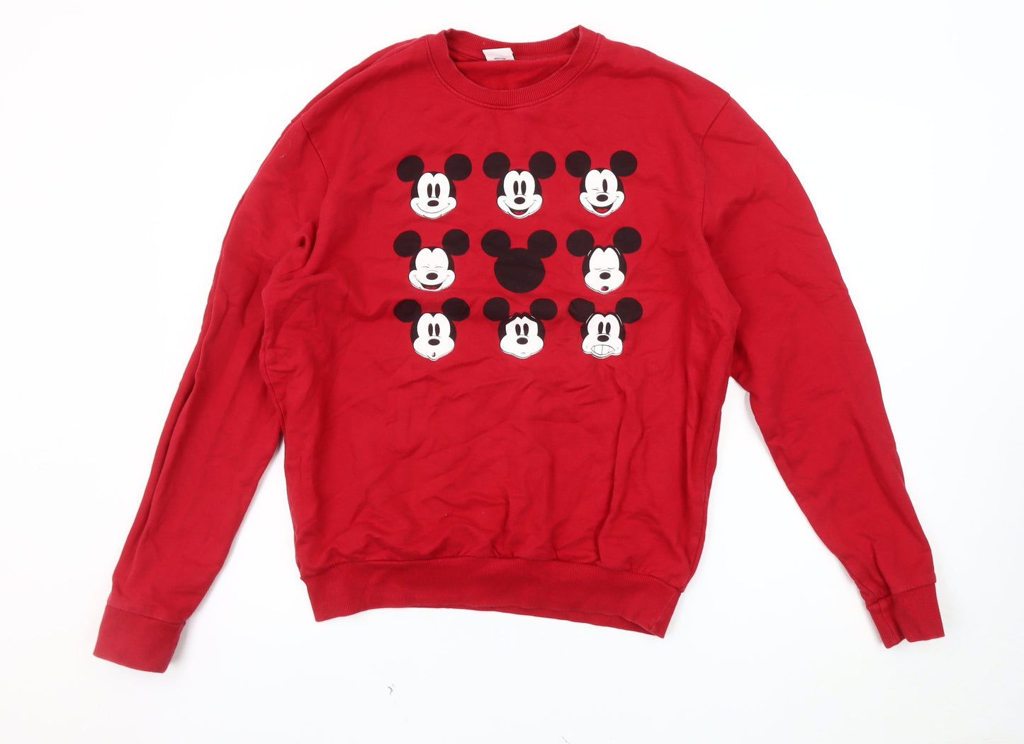 Unisex Adults UK Size 10 Disney Red Pullover Sweatshirt