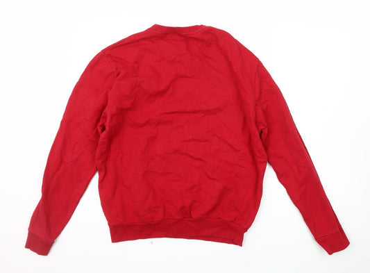 Unisex Adults UK Size 10 Disney Red Pullover Sweatshirt