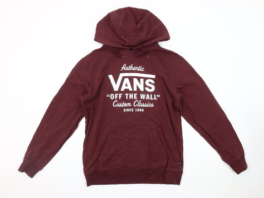 Vans Men's Red Logo Hoodie S Pullover Fleece