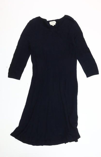 Next Women's Black Midi Shift Dress - Size 10, Casual Knit
