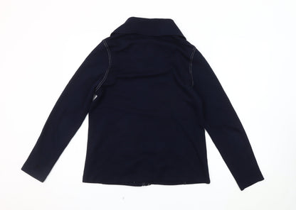 Women's Black Cotton Jacket, Size 10, Casual Style