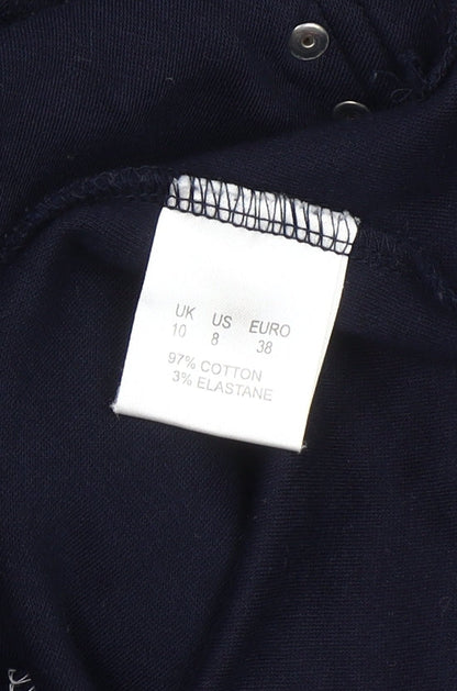 Women's Black Cotton Jacket, Size 10, Casual Style