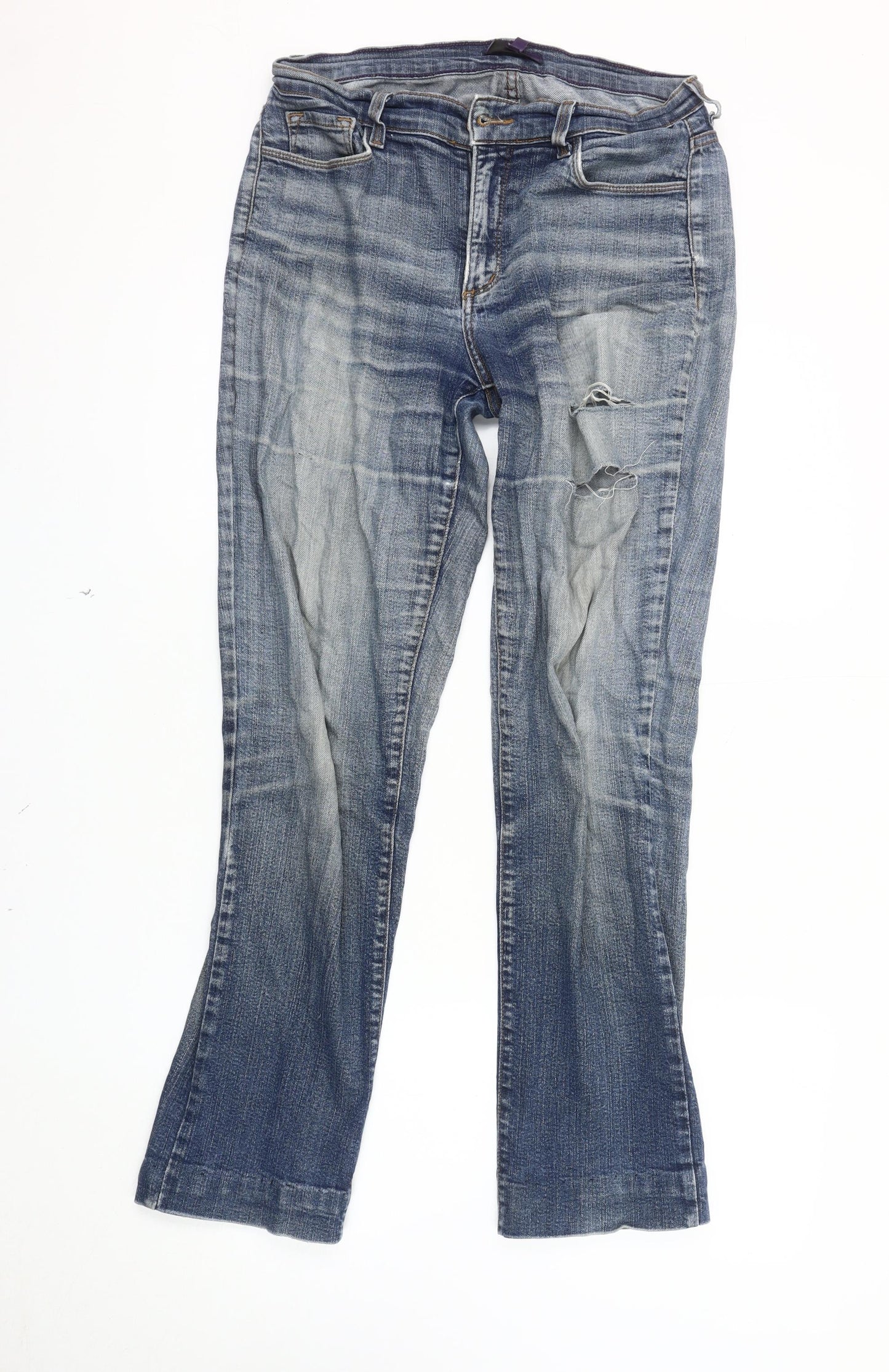 NXD Women's Distressed Blue Straight Jeans Size 8