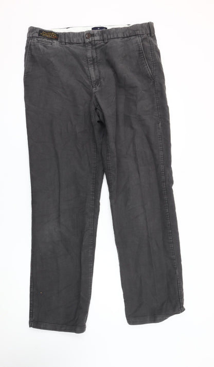 Marks and Spencer Men's Grey Cotton Trousers 36