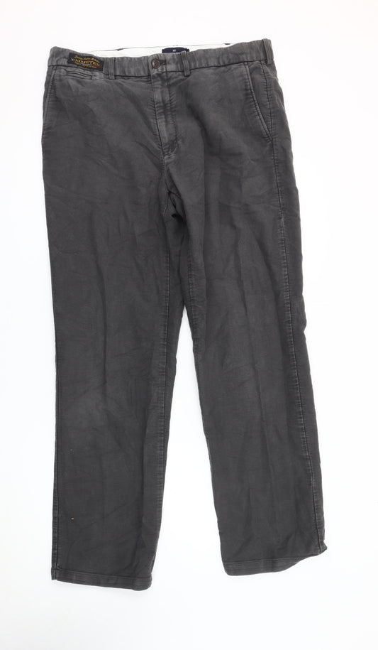 Marks and Spencer Men's Grey Cotton Trousers 36