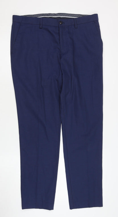 Zara Man Blue Dress Pants for Men, Size M, Classic Style