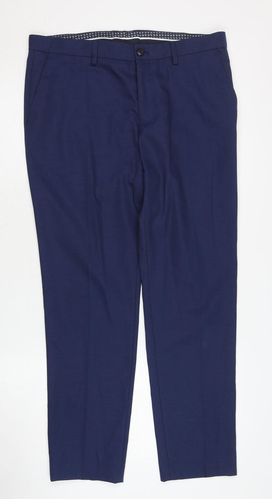 Zara Man Blue Dress Pants for Men, Size M, Classic Style