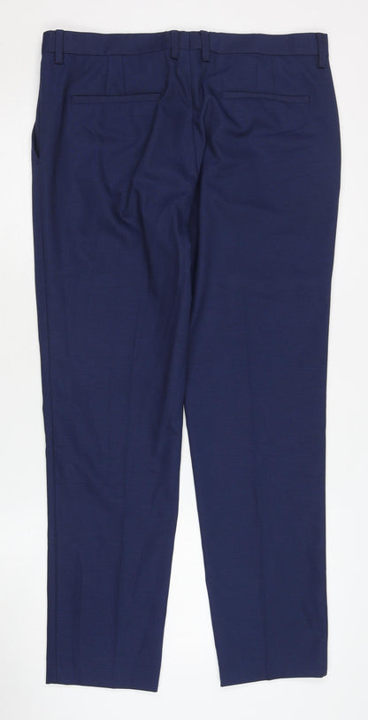 Zara Man Blue Dress Pants for Men, Size M, Classic Style