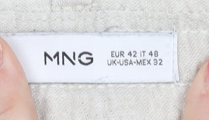 Womens UK Size 14 MNG Relaxed Fit Casual Beige Trousers