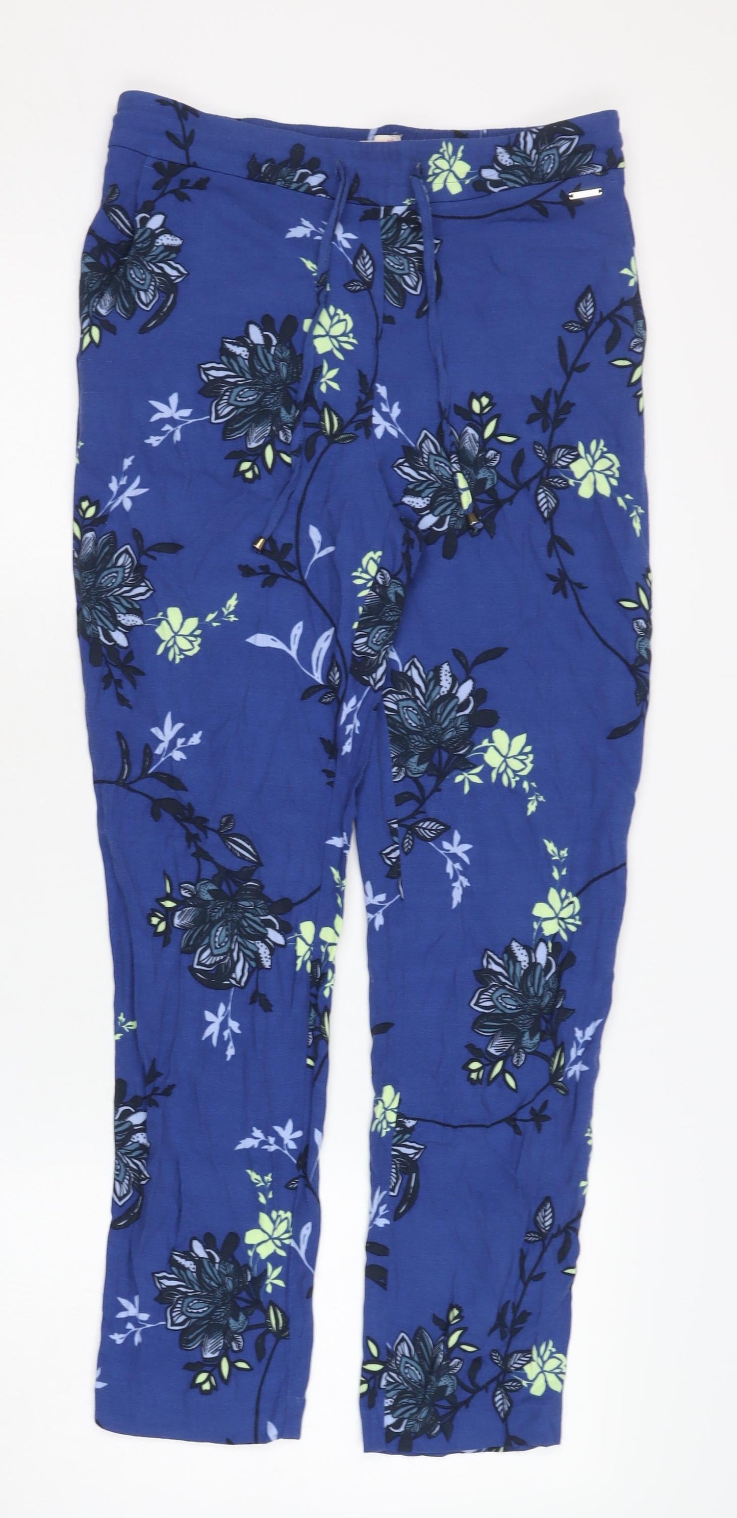 Womens UK Size 8 Marks and Spencer Regular Fit Casual Blue Trousers