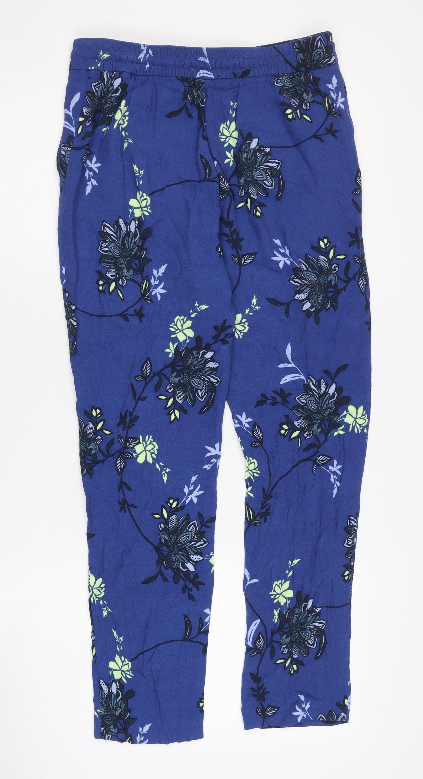Womens UK Size 8 Marks and Spencer Regular Fit Casual Blue Trousers