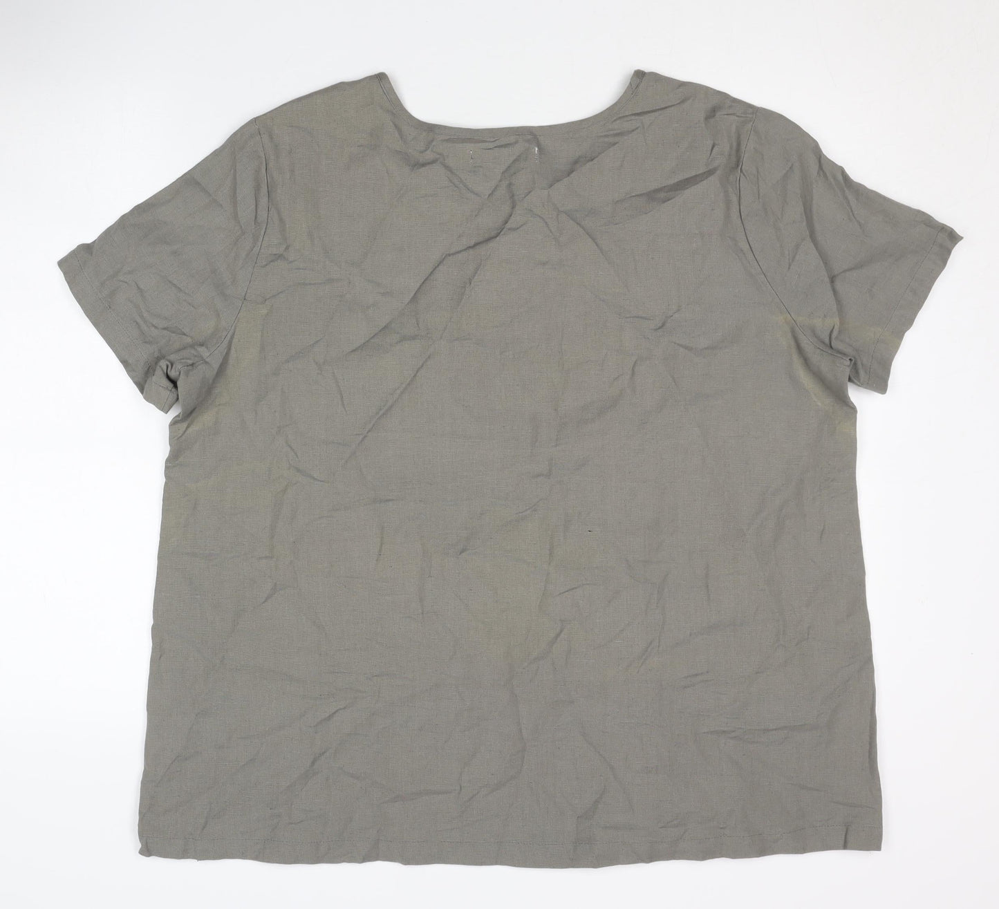 Womens UK Size 20 Alice Collins Grey Basic T-Shirt