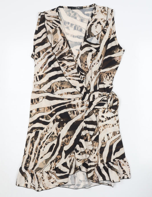 Quiz Women's Multicoloured Animal Print Wrap Dress