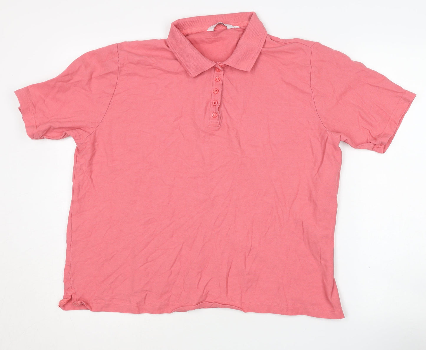 ISLE Women's Pink Cotton Polo Shirt XL Casual Plus