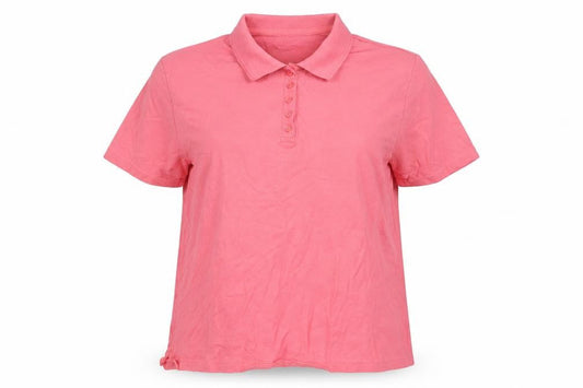 Womens UK Size XL ISLE Pink Basic Polo