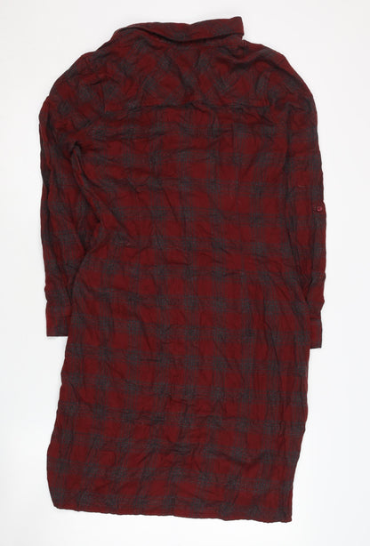 Next Women's Red Check Shirt Dress Size 10