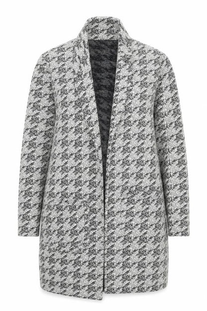 Miss Selfridge Women’s Grey Houndstooth Open Front Cardigan UK 8