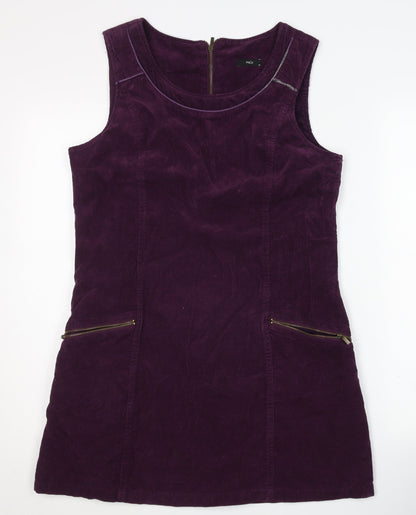 M&Co Women's Purple Corduroy Pinafore Dress Size 12