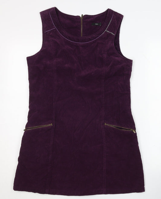 M&Co Women's Purple Corduroy Pinafore Dress Size 12