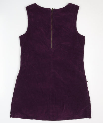 M&Co Women's Purple Corduroy Pinafore Dress Size 12