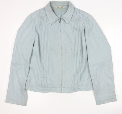 Marks & Spencer Women's Blue Jacket Size 14 Zip
