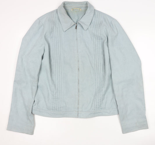 Marks & Spencer Women's Blue Jacket Size 14 Zip