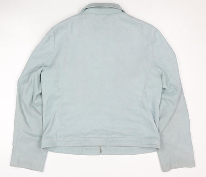 Marks & Spencer Women's Blue Jacket Size 14 Zip