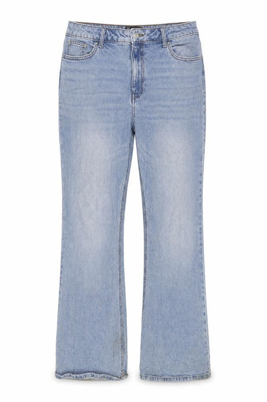 Front view of ASOS Women's Blue Straight Jeans, 8XL, Distressed, Good Condition