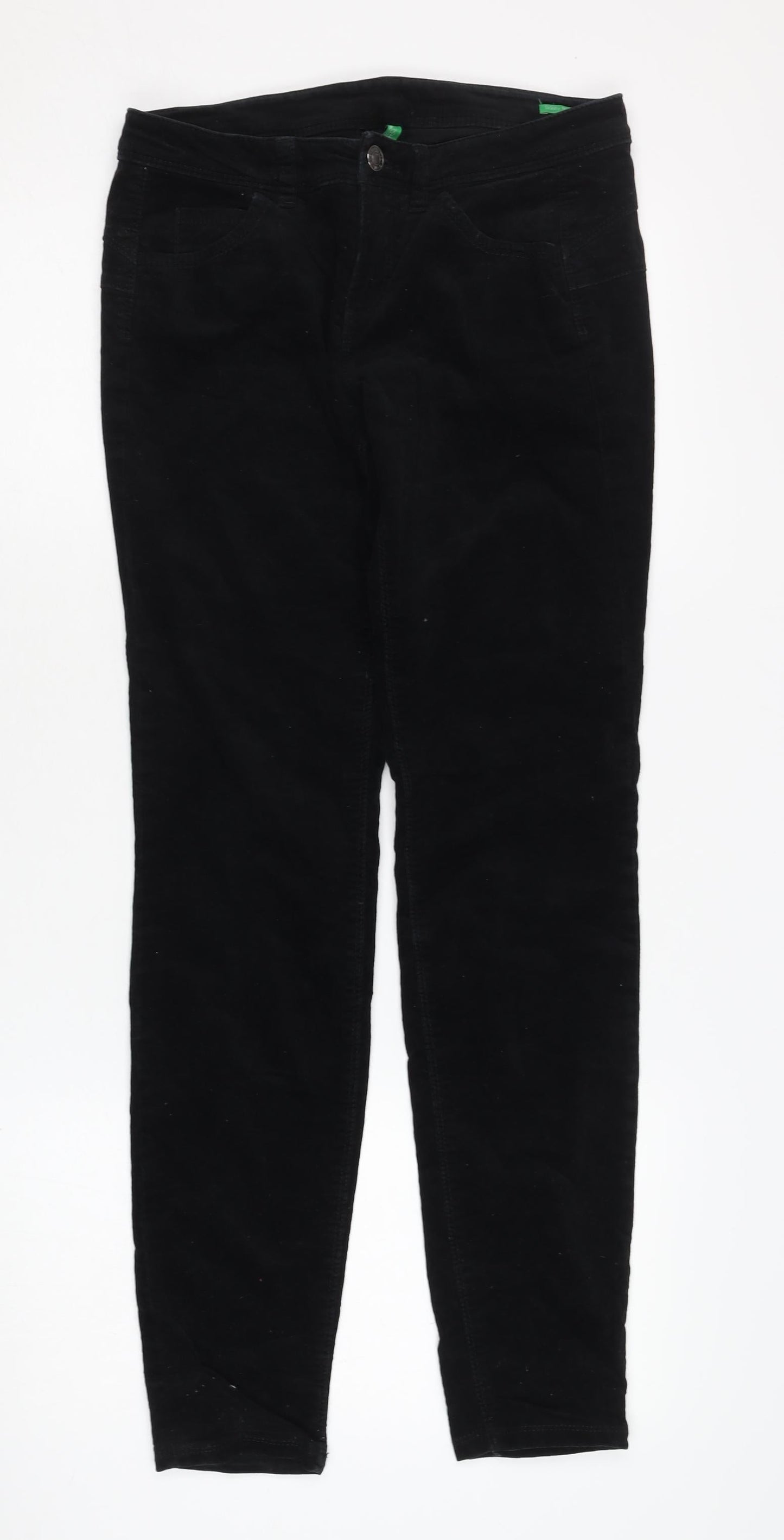 Womens UK Size 8 United Colors of Benetton Slim Fit Jegging Black Trousers