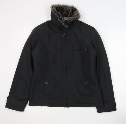 Womens UK Size 12 Debenhams Black Puffer Jacket