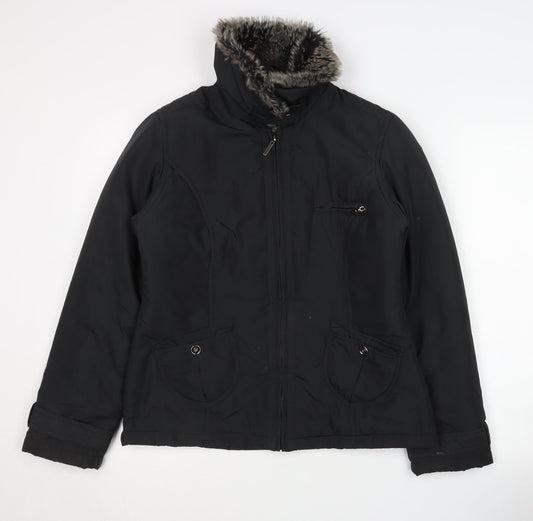 Womens UK Size 12 Debenhams Black Puffer Jacket