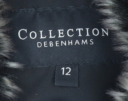 Womens UK Size 12 Debenhams Black Puffer Jacket