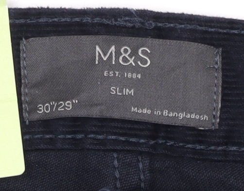 Marks and Spencer Men's Black Slim Trousers 30