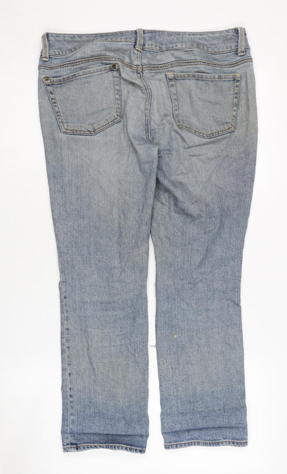 Forever 21 Women’s Light Blue Distressed Straight Jeans