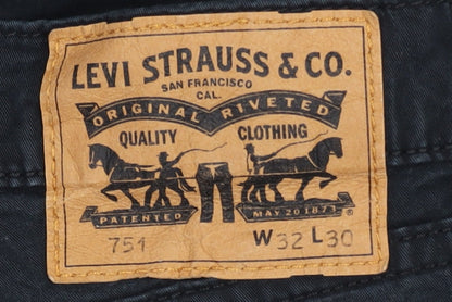 Levi Strauss Men's Black Straight Trousers Size 32