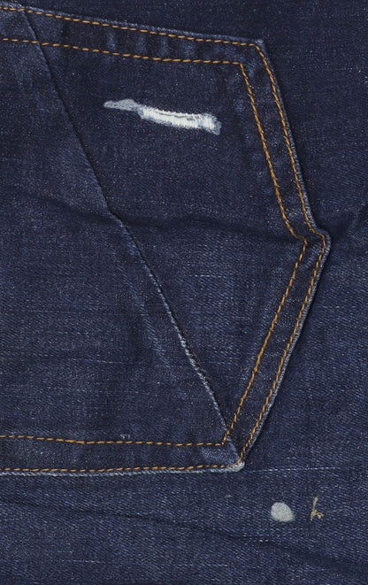 Mens UK Size 32 Ringspun Slim Fit Skinny Blue Jeans