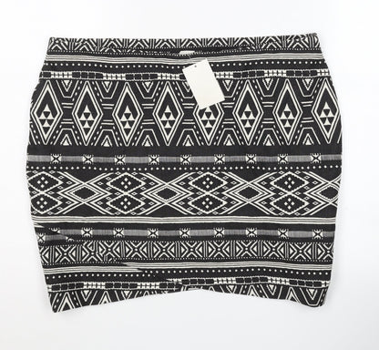 H&M Women's Black Geometric Pencil Skirt Size L