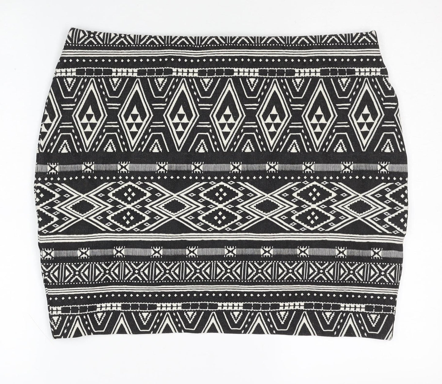 H&M Women's Black Geometric Pencil Skirt Size L