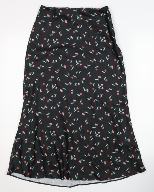 ASOS Women's Black Floral Midi Pencil Skirt Size S