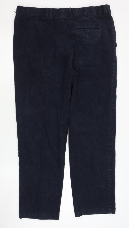 Marks and Spencer Men's Blue Corduroy Trousers, 36 in