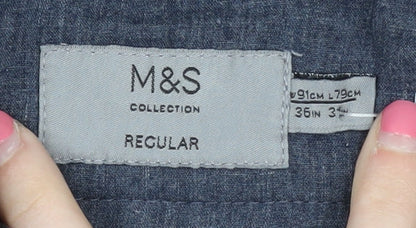 Marks and Spencer Men's Blue Corduroy Trousers, 36 in