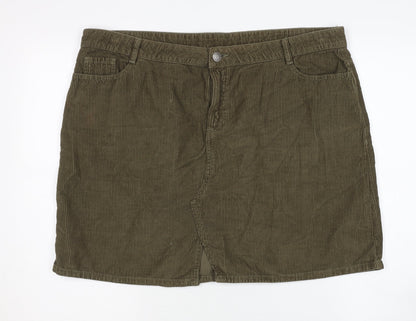 Principles Women's Green Corduroy Skirt Size 18
