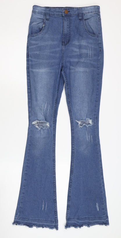 PrettyLittleThing Women's Blue Flared Jeans, Size M