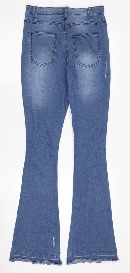 PrettyLittleThing Women's Blue Flared Jeans, Size M
