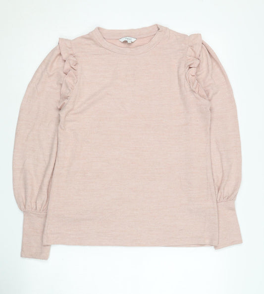 Next Women's Pink Ruffle Crew Neck Jumper Size 12