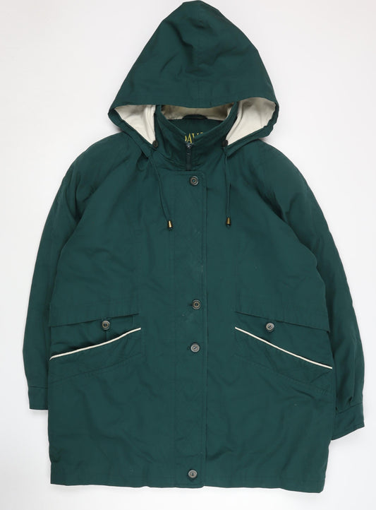 Womens UK Size 18 David Barry Green Parka Coat