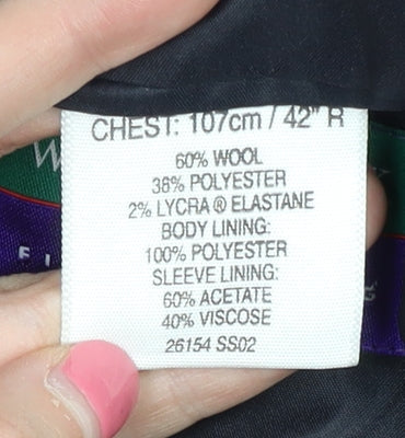 Westbrook Men's Black Blazer 42R Wool Blend Formal Jacket