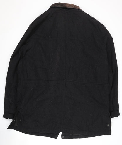 Mens UK Size XL Marks and Spencer Black Overcoat