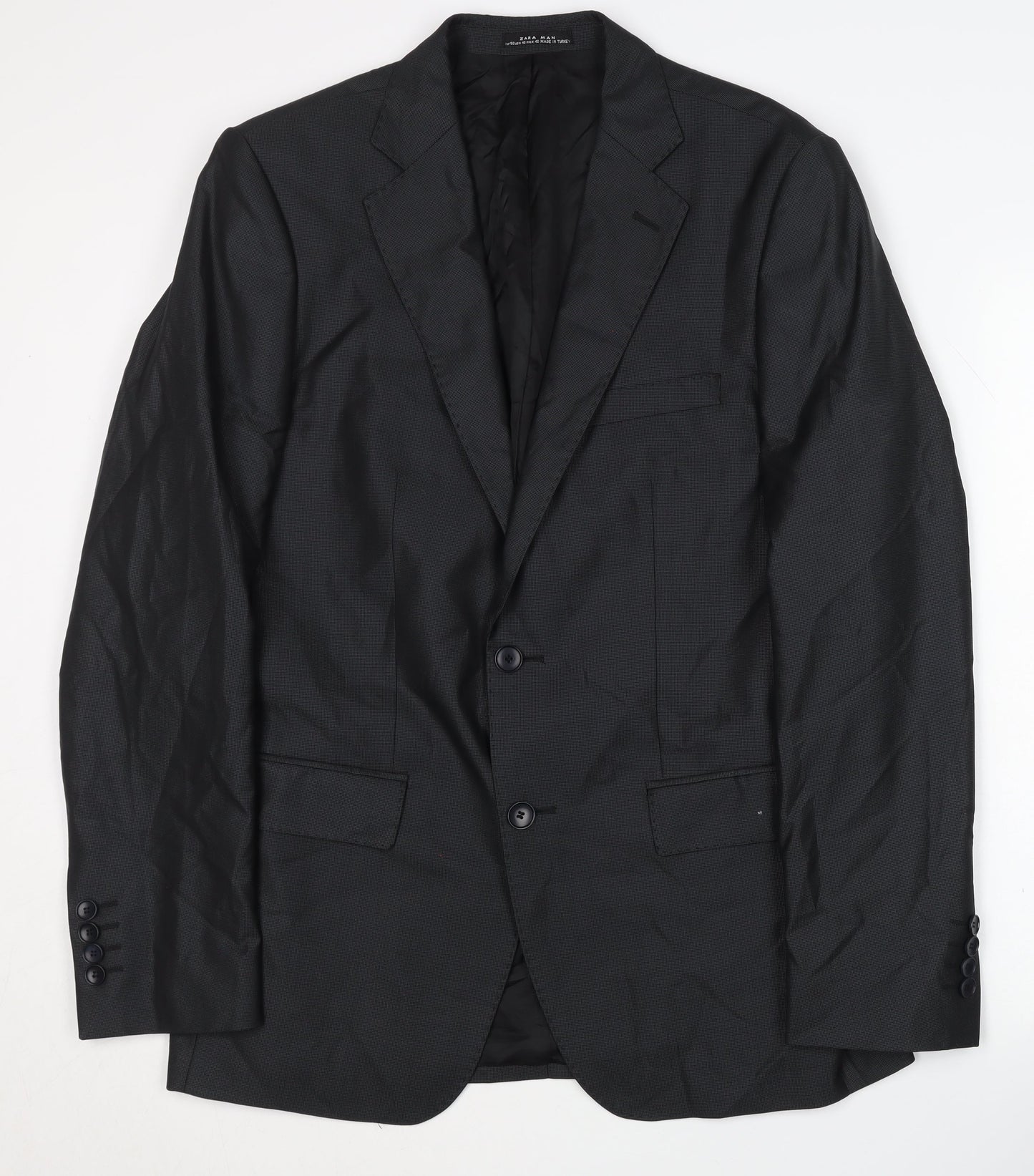 Zara Men's Black Blazer Regular Fit Size 40